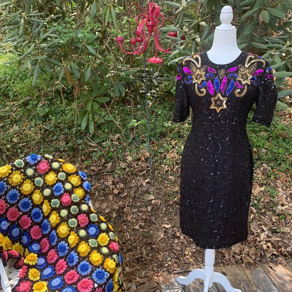 Awesome vintage sequined mini-dress